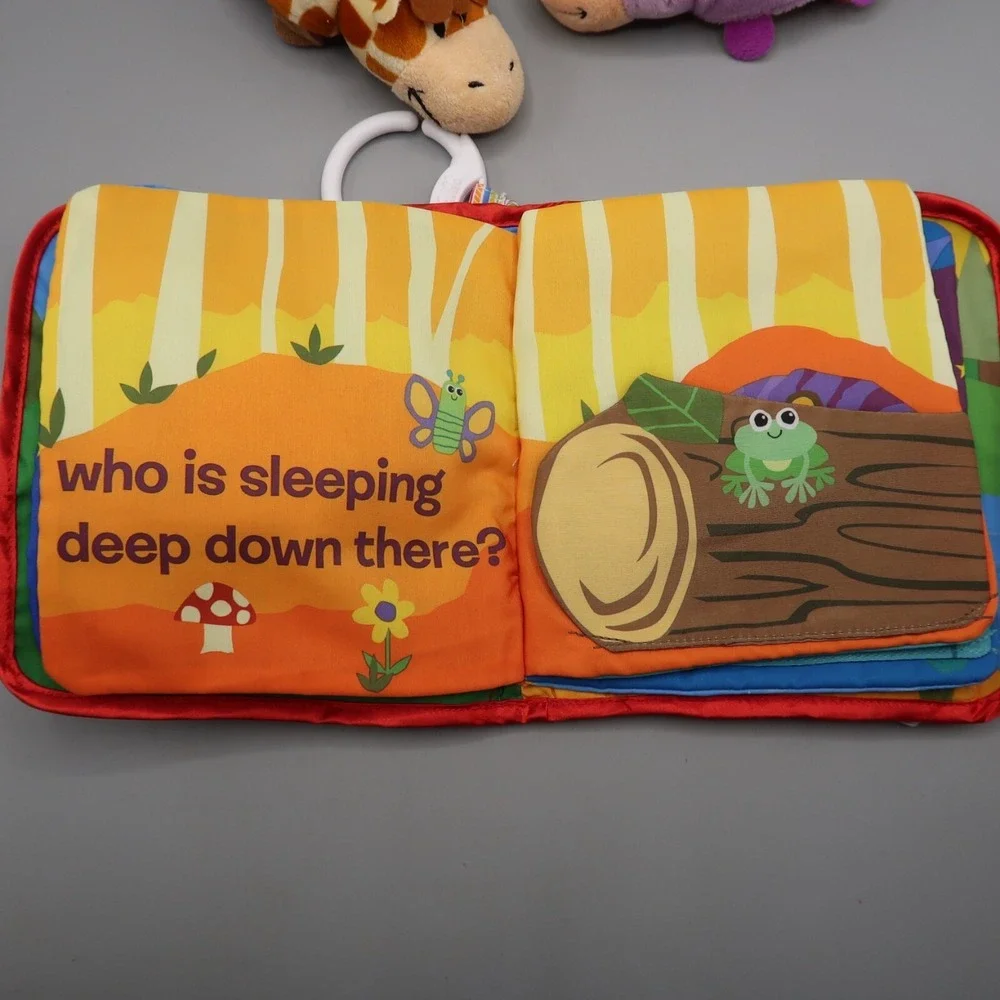 Lamaze Peek-A-Boo Forest Clip On Baby Teething Crinkle Soft Book & 2 Flipazoo